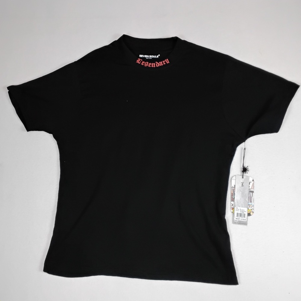Seven Souls New York Legendary Mens L Black Graphic T Shirt Streetwear NWT